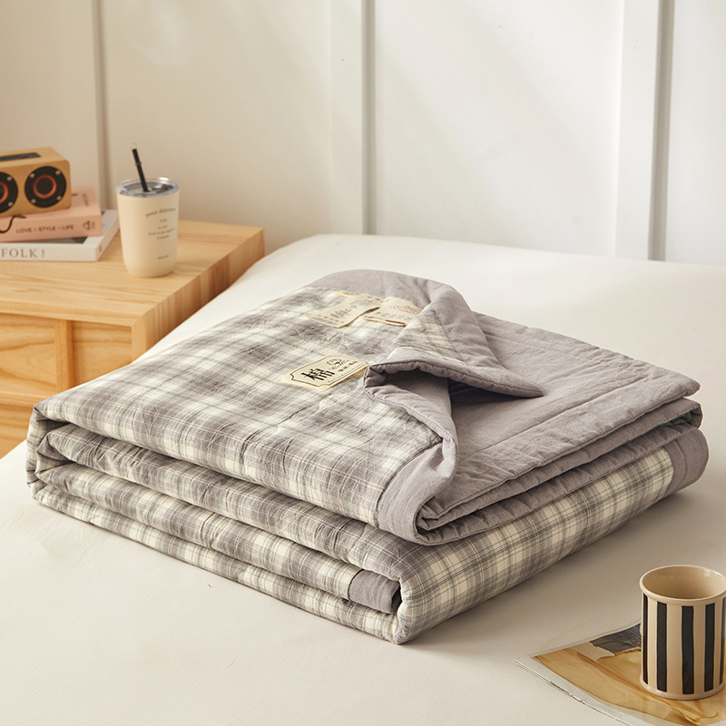 Picture of Class a Unprinted Style Cotton Quilt Pure Cotton Air-Conditioning Quilt Washable Student Summer Quilt Summer Cool Quilt Gift Thin Quilt