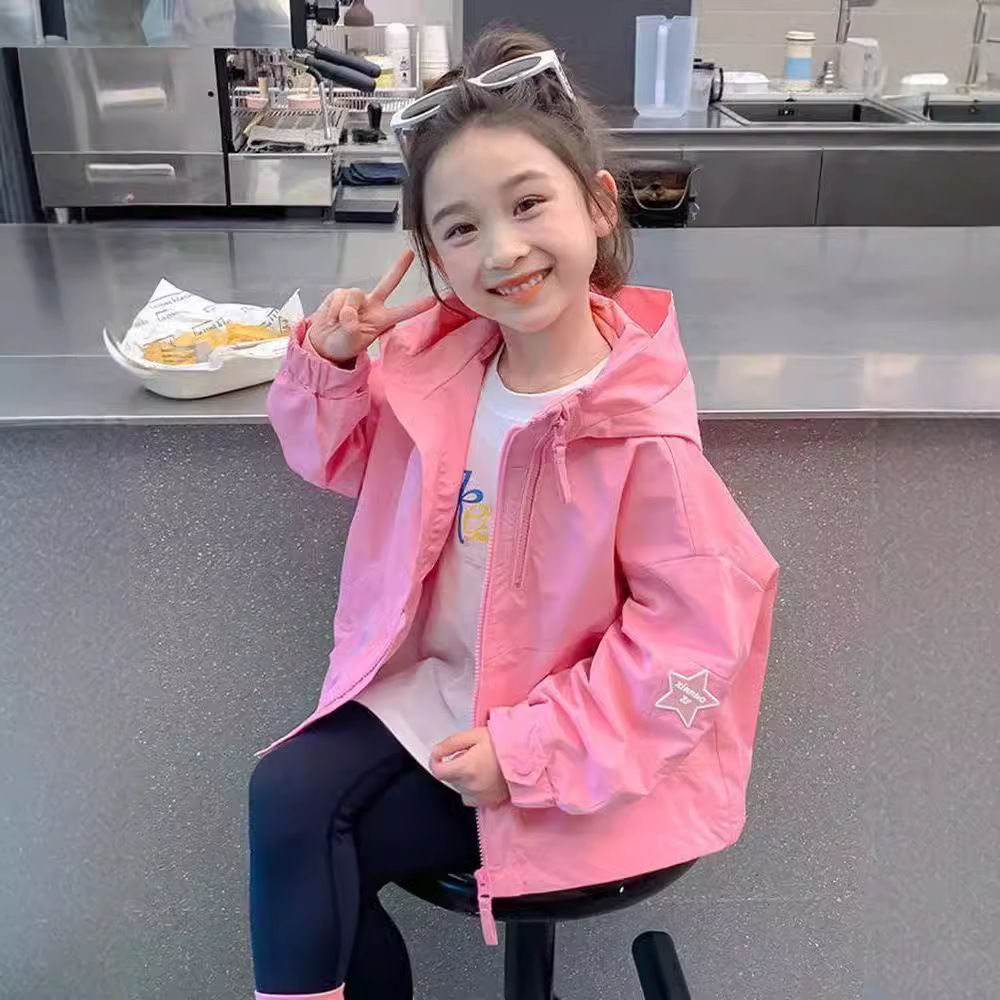 Girls' Coat Spring and Autumn 2024 New Style Western Style Baby Girl's Autumn Clothes Korean Style Windbreaker Children's Autumn Clothes