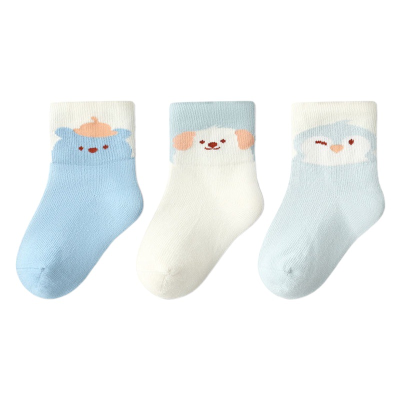 Muqi Momo autumn and winter new children's socks cotton cartoon baby socks pure cotton boneless mid-calf baby socks wholesale