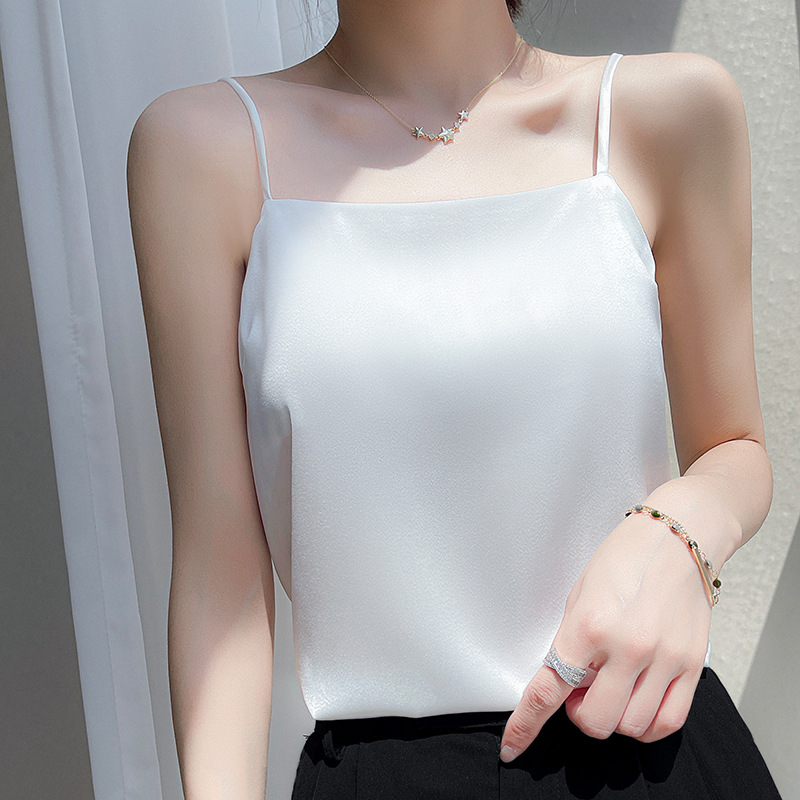 Picture of Camisole women's outer wear western style 2023 new suit inner base acetate satin slimming artificial silk top