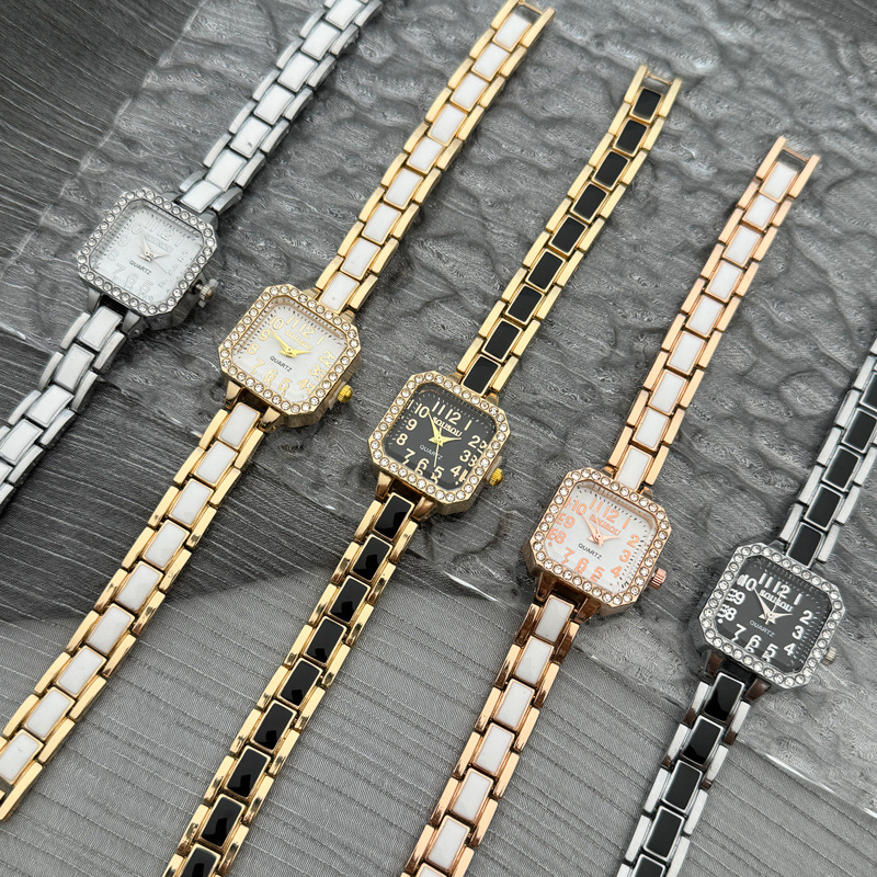 Picture of Cross-border New Fashion Elegant Women's Watch Square Small Light Luxury Ceramic Bracelet Diamond-encrusted Fashion Quartz Watch Women