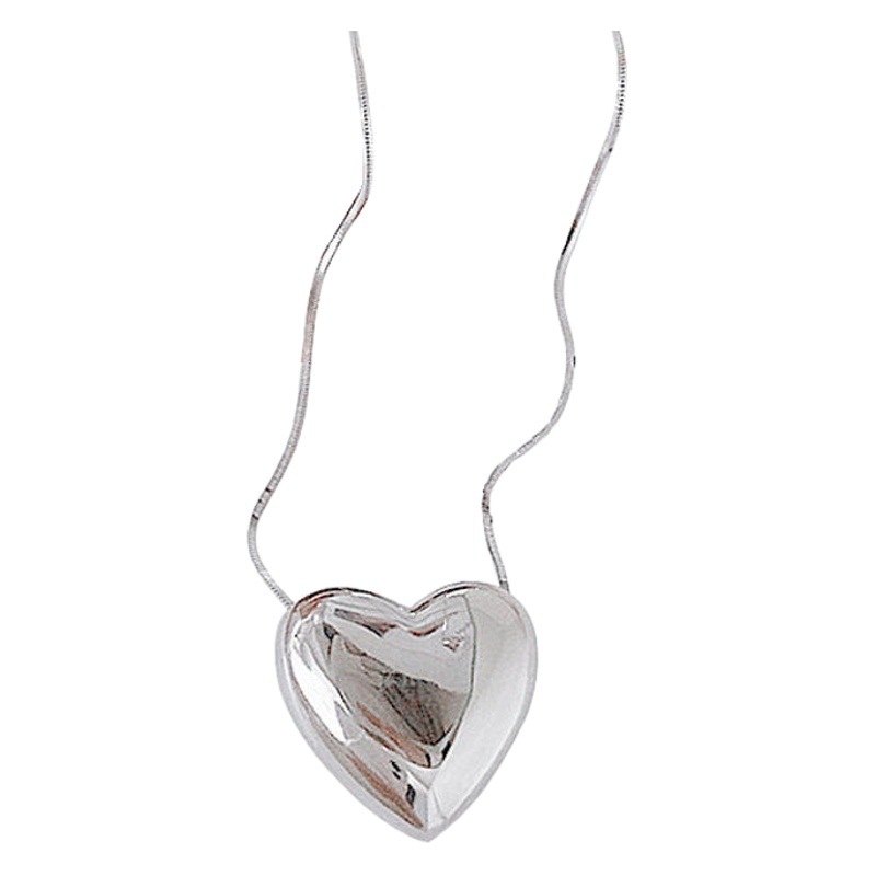 Ins Stereo Heart Necklace Women's Summer Niche Accessible Luxury Design Versatile Fashion Women's 2022 New Clavicle Chain