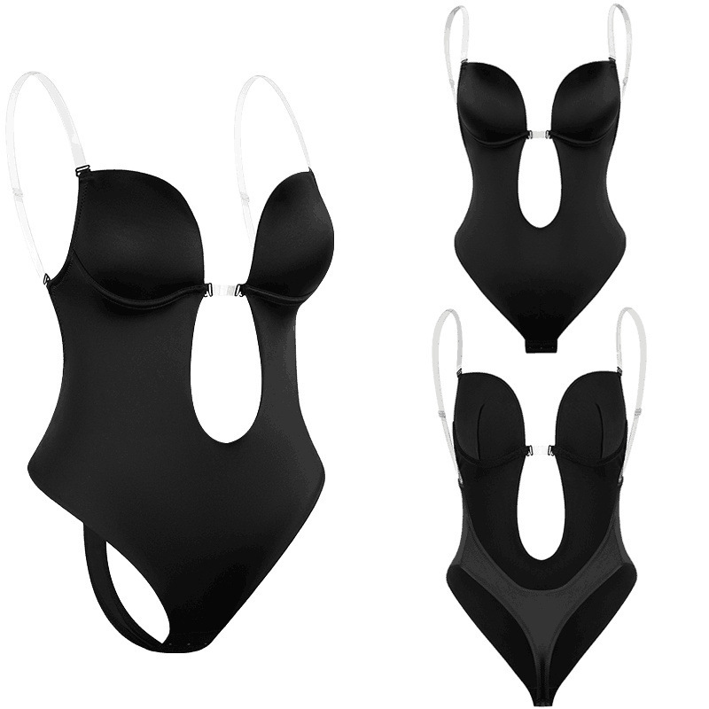 Cross-border plus size Body Shaping Bodysuit Belly-lifting Hip-lifting Waist Shaping Body Deep V-backless Evening Dress Body Shaping Clothes