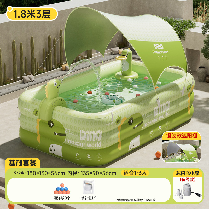 Picture of Jiashu Swimming Pool Home Outdoor Large Inflatable Pool Thickened Plastic Baby Baby Children Inflatable Swimming Pool