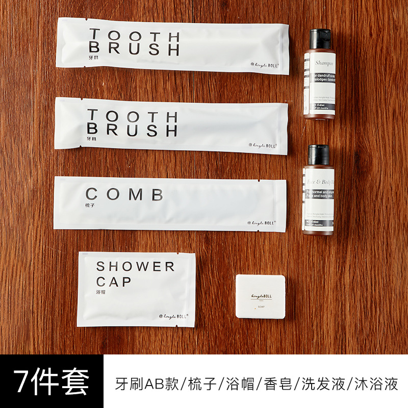 Picture of Simple Hotel Disposable Soft-Bristled Toothbrush Comb Toiletries Travel Toiletry Set Wholesale Soap Slippers