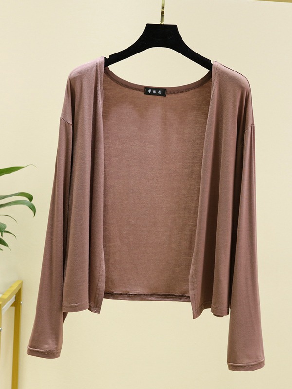 Picture of Modal sunscreen cardigan women's summer thin long-sleeved outerwear knitwear jacket loose casual waistcoat Spring