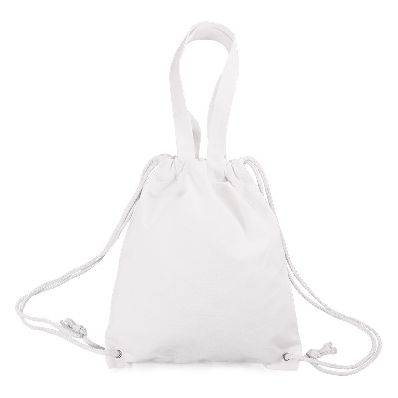 Factory canvas drawstring backpack drawstring bag climbing bag storage bag discount bag in stock solid color printed LOGO
