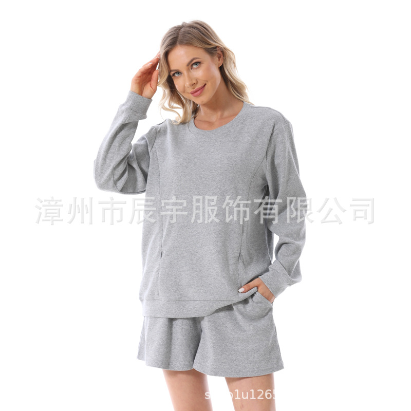 Picture of Pregnant Women's suit Fashion 2025 European and American Two-piece New Loose Out Spring and Autumn Pregnant Women's Breastfeeding Dress Home Simple