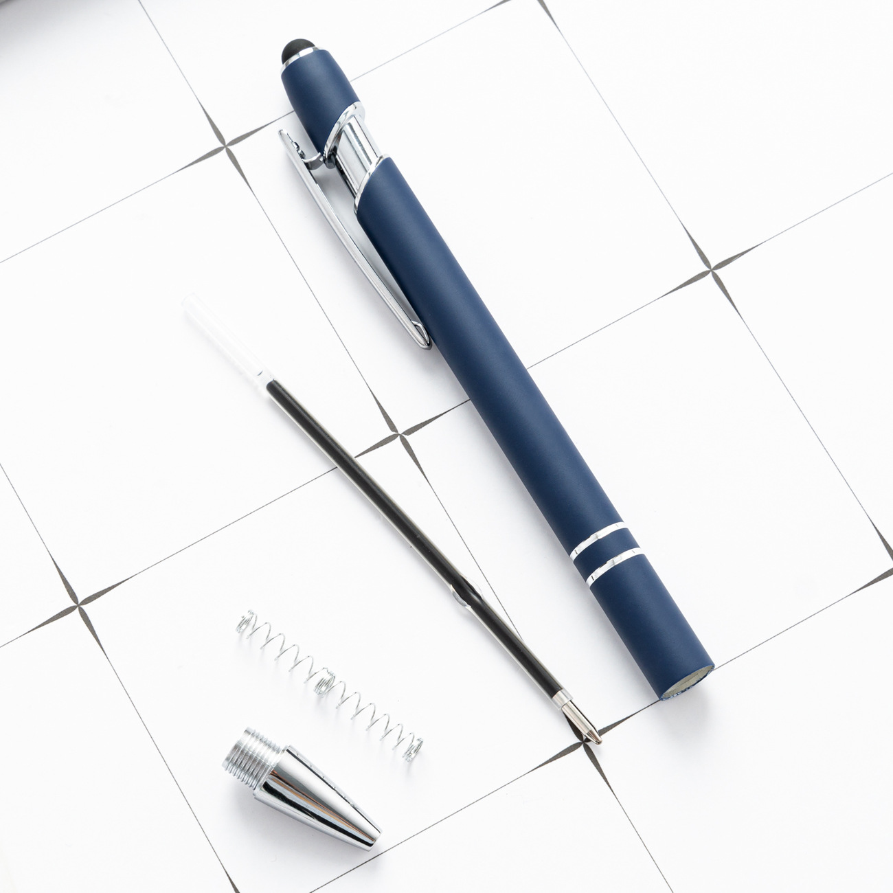 Picture of Spot wholesale touch screen capacitance Pen Press Metal Ballpoint Pen advertising pen printing logo creative beauty pen manufacturers