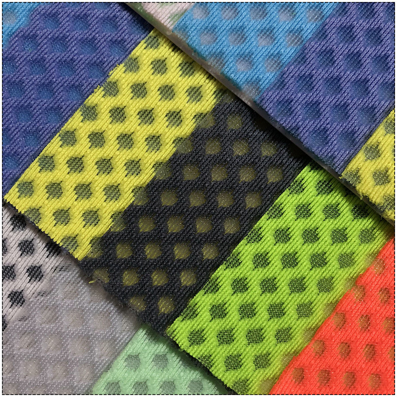 Low elastic permeable jacquard Diamond sandwich mesh headrest lumbar support breathable moisture wicking 3D mesh in stock