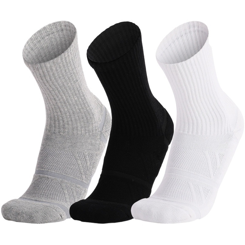 Mingjun Adult Home Casual Socks Men's Thickened Towel Socks Non-slip Sports Socks Sweat Absorbing Breathable Mid-barrel Basketball Socks