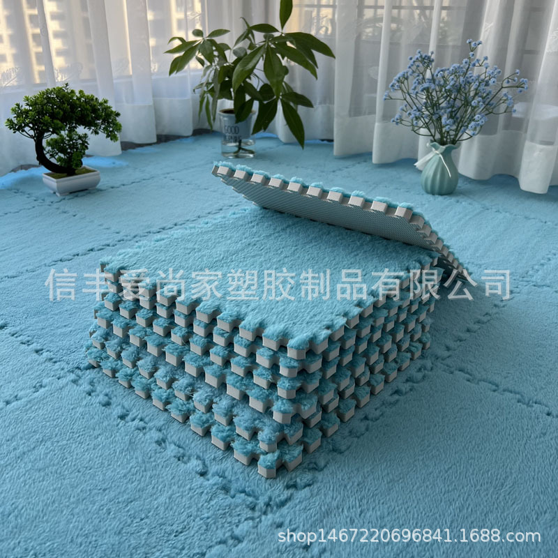 Picture of Bedside carpet bedroom full-bed room plush stitching foam floor mat cut tatami mat stain-resistant household