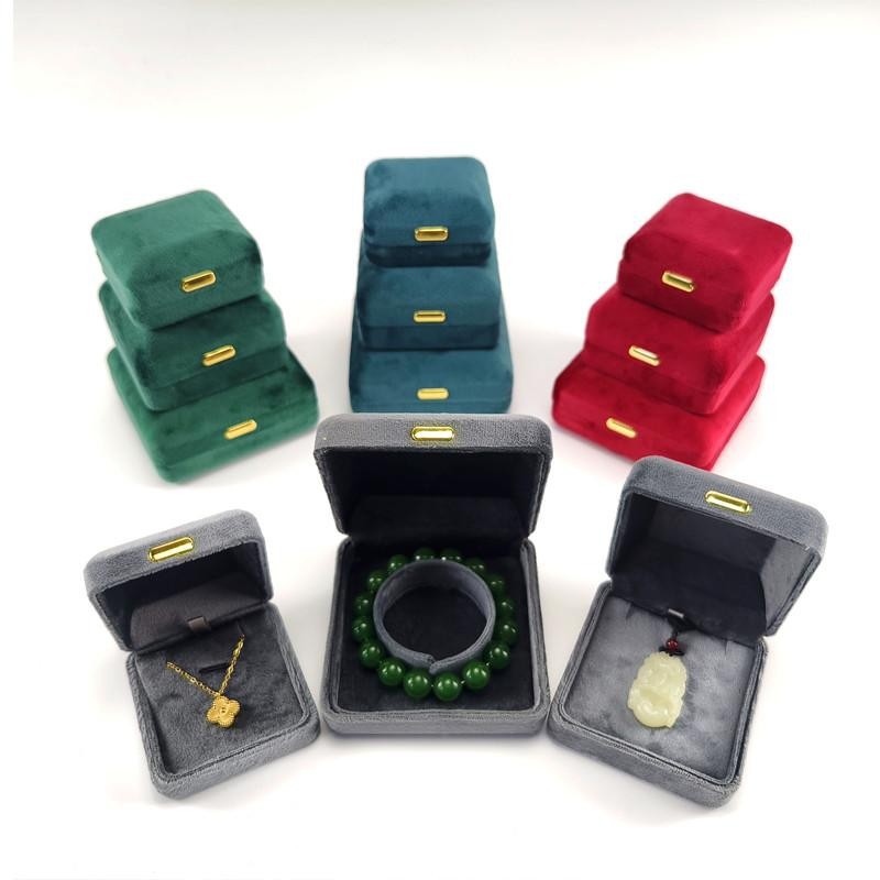 Velvet Jewelry Box Bracelet Bracelet Box Jewelry Packaging Gift Box High-end Exquisite Pendant Storage Box with Metal Buckle