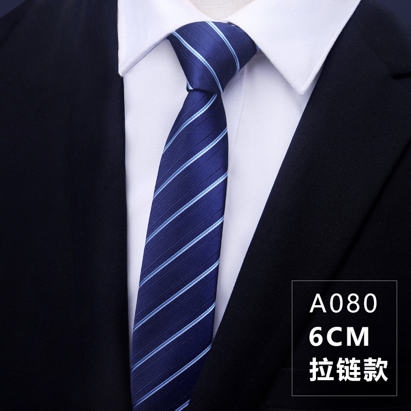 Picture of 2022 spring calm and generous striped tie polyester business workplace party tie men