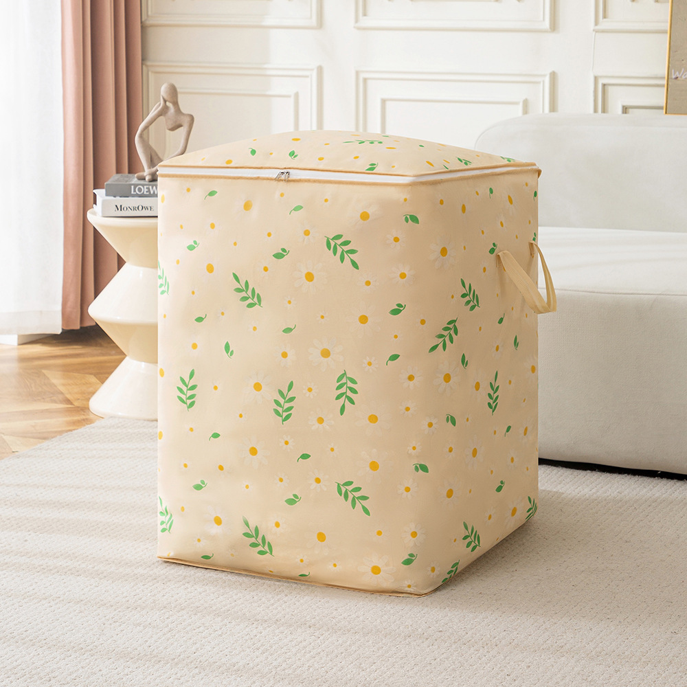 Printed Clothes Storage Bag Moisture-proof Dustproof Quilt Bag Moving Luggage Storage Bag Household Large Capacity Grocery Bag