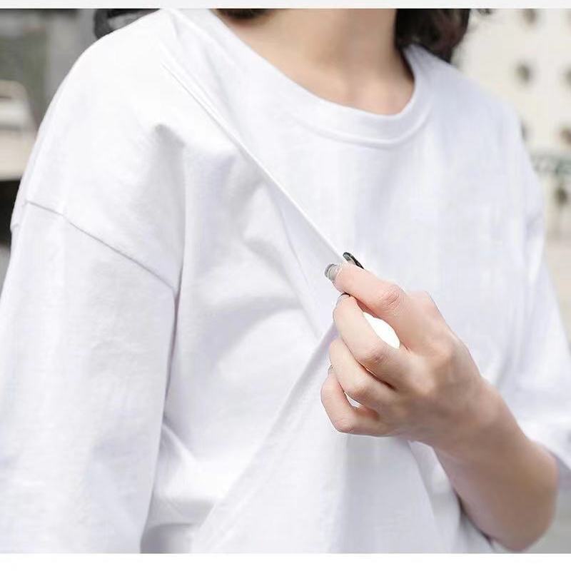 Picture of Short-Sleeved Nursing Tops for Summer Postpartum Loose-Fitting Nursing Mid-Length T-Shirts That Covers Buttocks, Fashionable Outer Wear, Belly-Covering Nursing Clothes