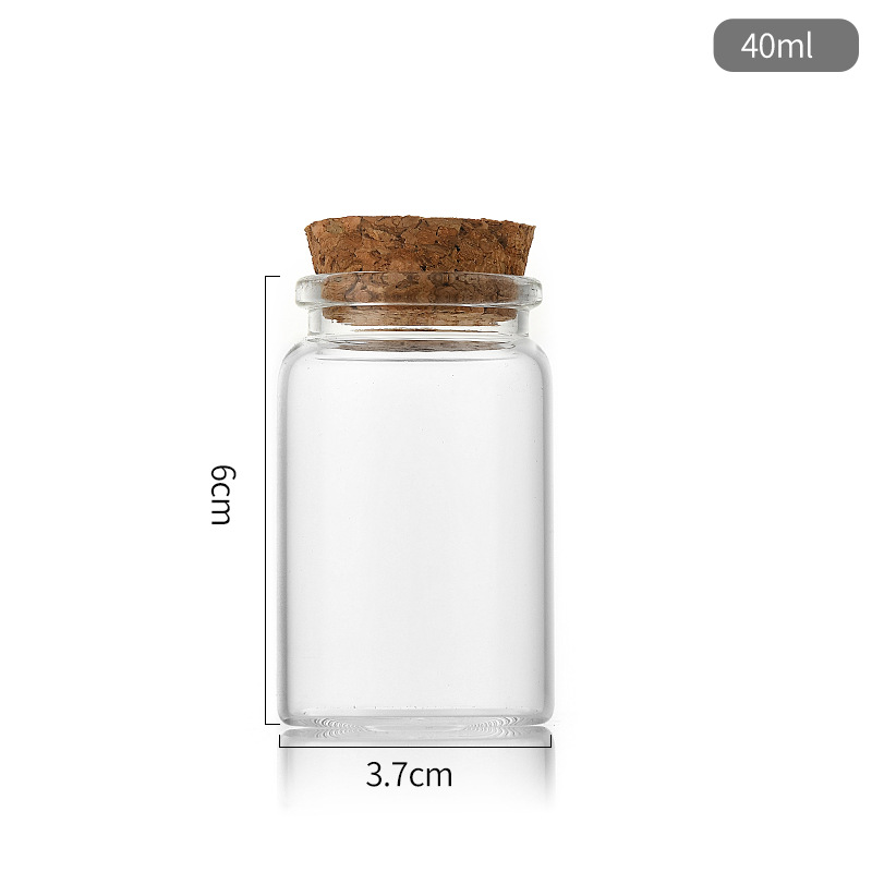 Picture of 37mm Screw Cap Cork Drift Bottle Transparent Candy Empty Bottle Test Tube Bottle Tea Flower Tea Packaging Bottle Succulent Planting Bottle