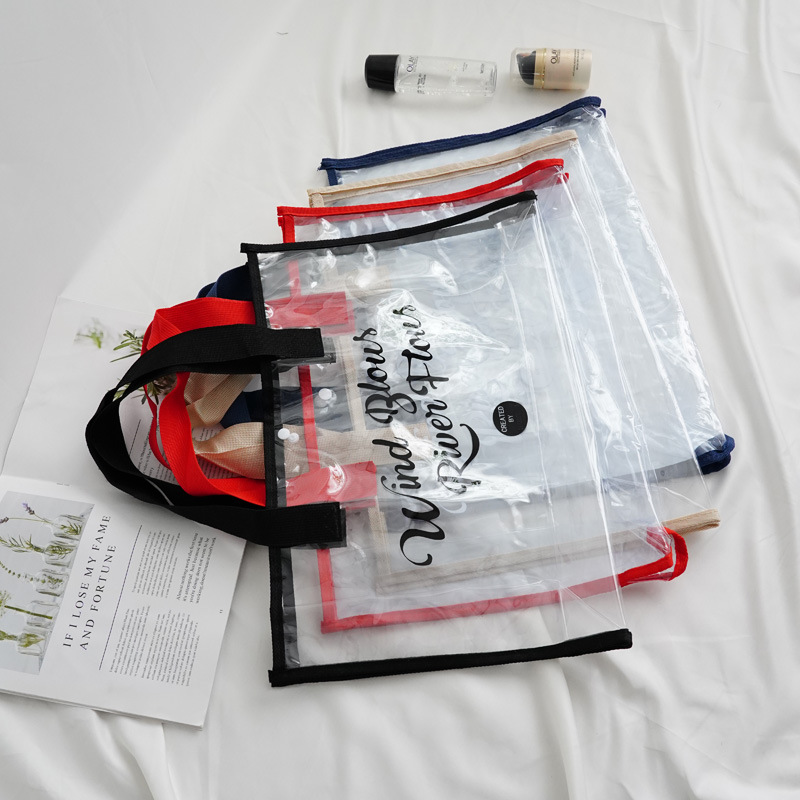 Picture of New Portable Swimming Bag Transparent Waterproof Multifunctional PVC Large Capacity Jelly Bag Cosmetic Storage Bag Factory