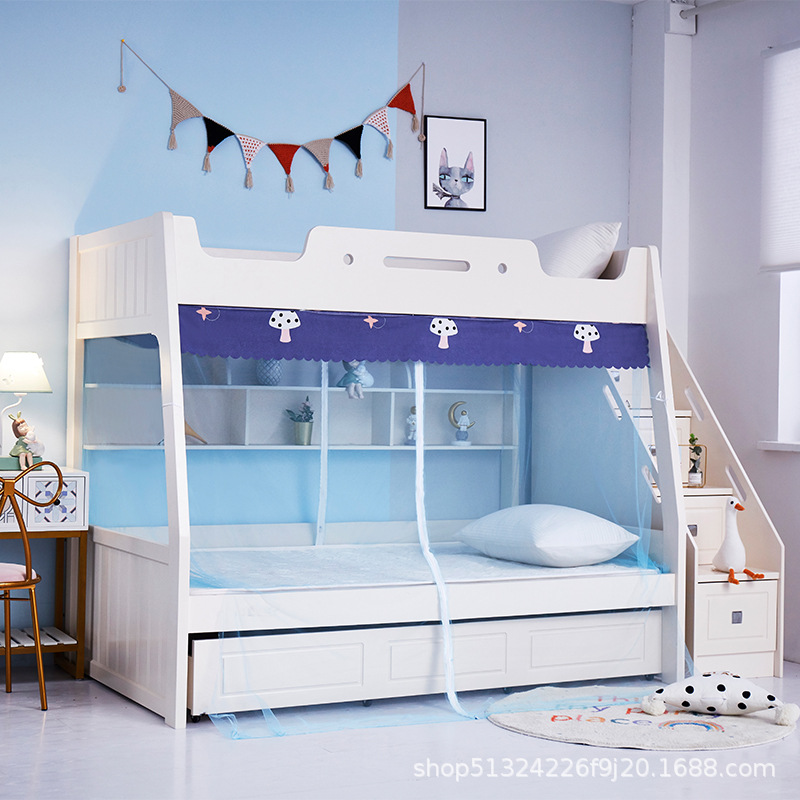 Mother bed mosquito net zipper 1.5 meters dustproof top household bunk bed high and low bed 1.35m ladder 1.2m