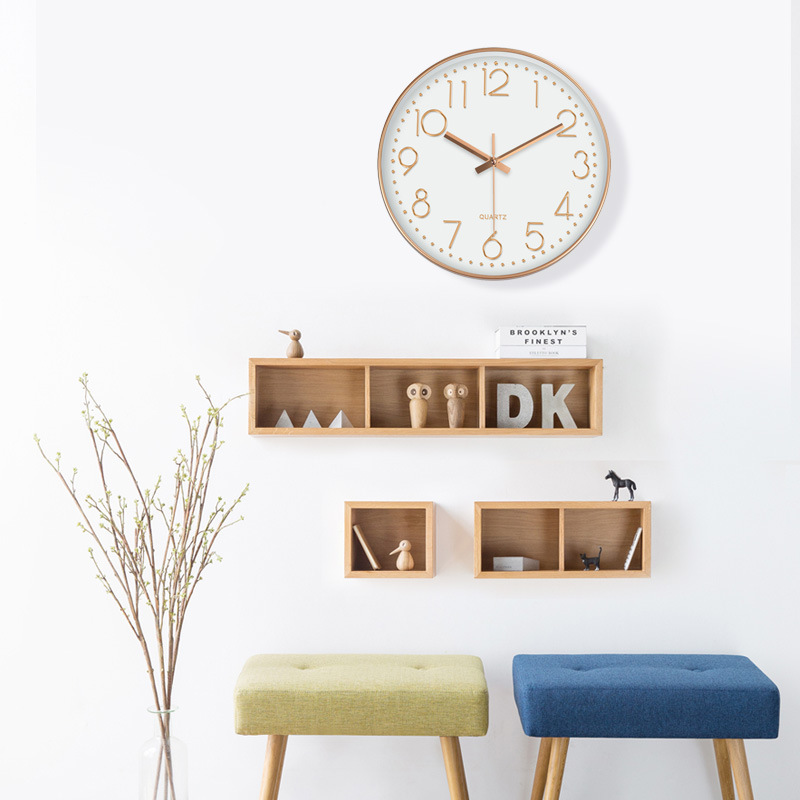 Picture of [14 inch 35cm] fashion mute wall clock creative three-dimensional digital scale wall clock clock non-punch clock