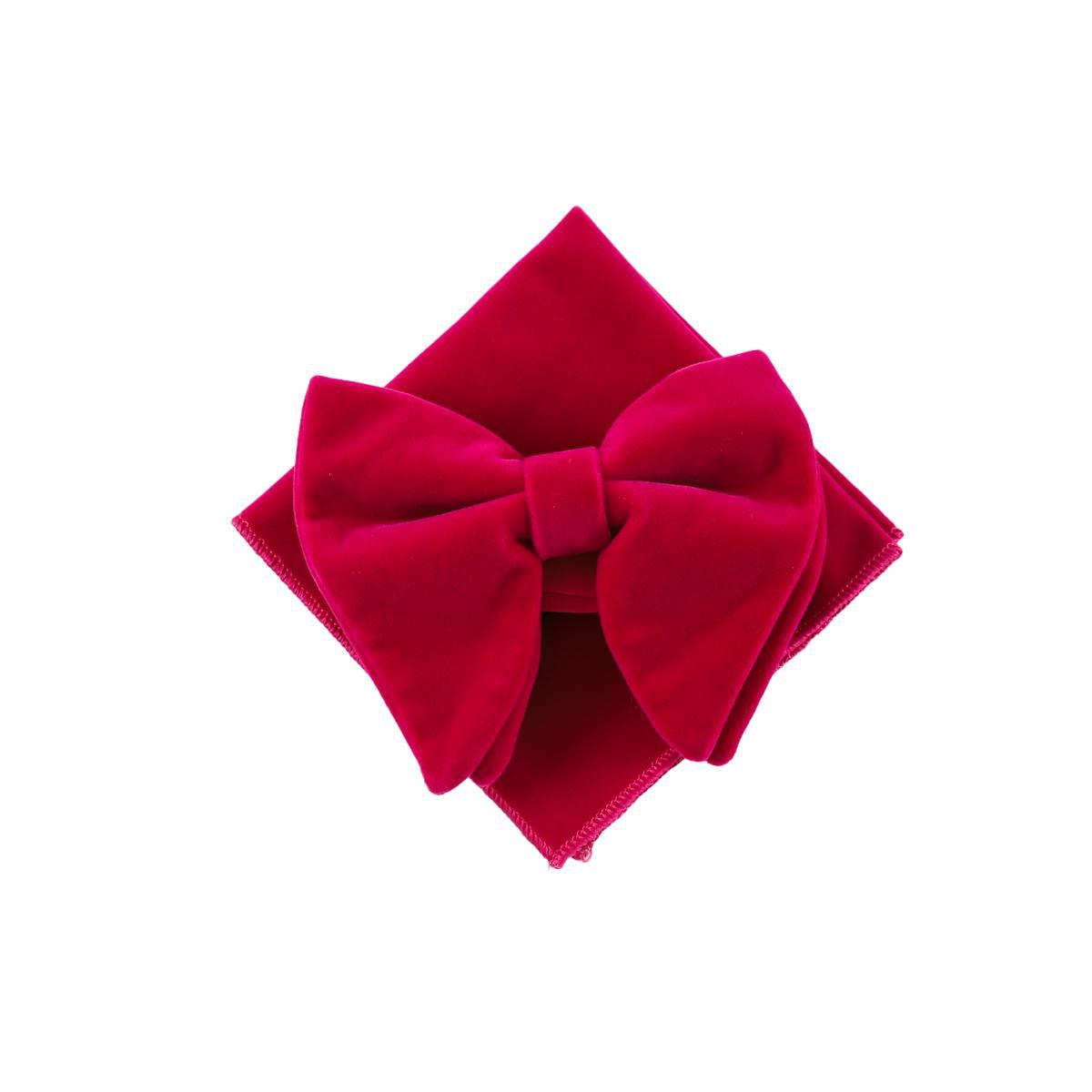 Picture of AliExpress EBAY WISH Multicolor Bow Tie Velvet Bow Performance Solid Color Gentleman Bow Tie Handkerchief