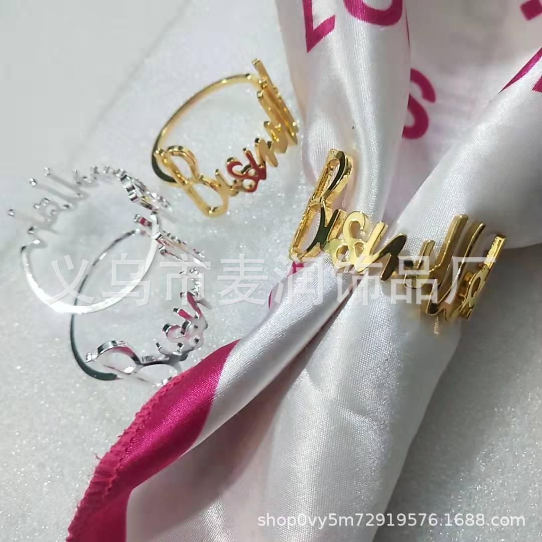 Picture of New Napkin Buckle Metal Mouth Cloth Ring Hotel West Napkin Ring Factory Hot Sale Meal Ring Seamless Craft Anti-off Napkin