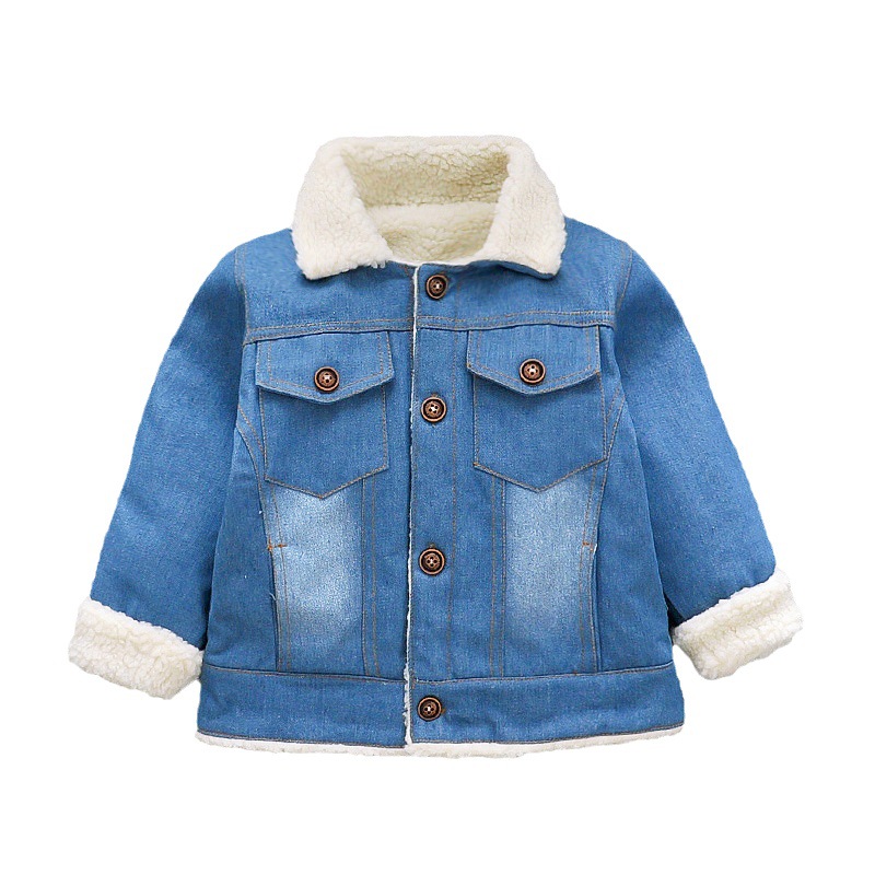 Picture of Children's clothing for boys and girls plus velvet coat winter New obvious decorative cardigan coat warm fashion top fashion