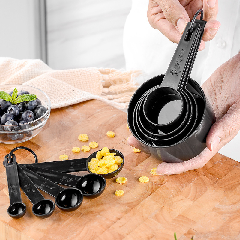 Picture of Manufacturer Wholesale High-Quality Plastic Handle Baking Measuring Cup Measuring Spoon Set 10-Piece Plastic Measuring Spoon Baking Tools