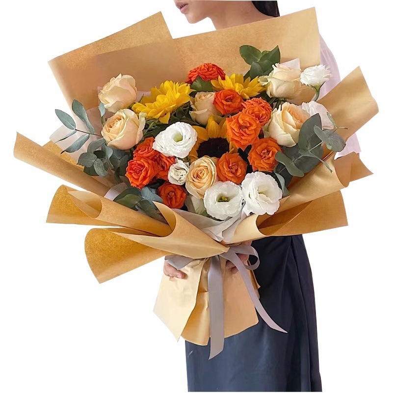 Zexiang solid color Kraft paper flower fruit gift box wrapping paper flower shop floral diy flower packaging material