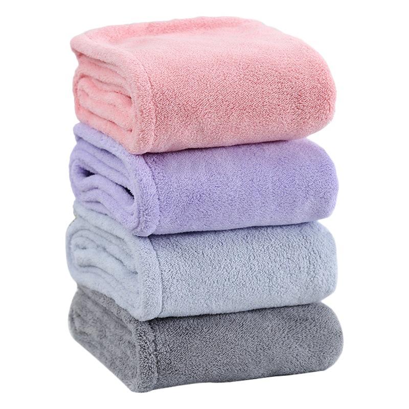 Family Women's Special Covering Hair Water Bath Cap Cross-border Soft Thickened High-density Coral Fleece Dry Hair Cap