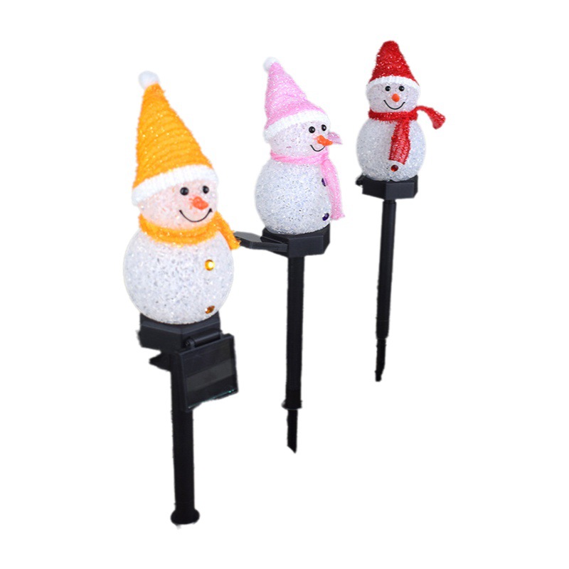 New Christmas solar lawn lamp EVA rice snowman LED garden garden landscape floor lighting