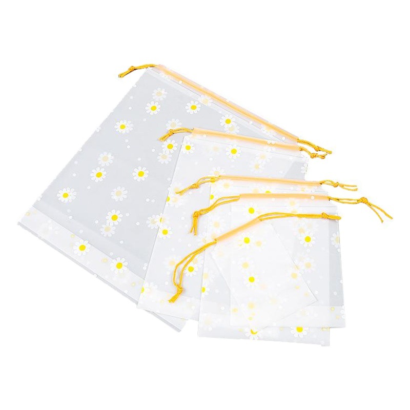 In-Stock Small Crinkle Fabric Drawstring Bag, Thickened Travel Drawstring Pouch, Clothing and Makeup Storage Bag, Cute Pe Drawstring Bag