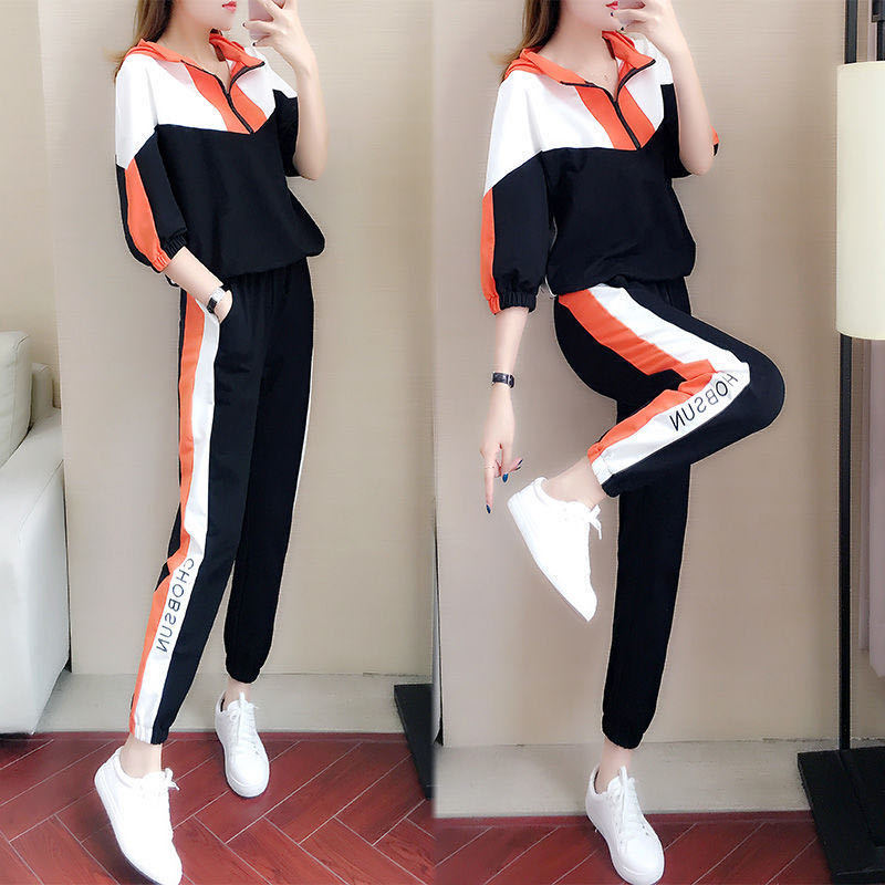 Picture of Leisure sports suit women's 2023 new spring and autumn student loose Korean style slimming fashionable western style sweater two-piece set