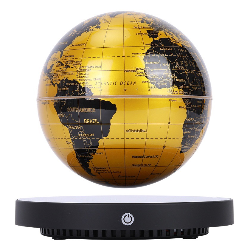 Magnetic Levitation Globe 3D Stereo Light-Emitting Rotation Night Light Boyfriend Gift Black Technology Office Desktop Decoration