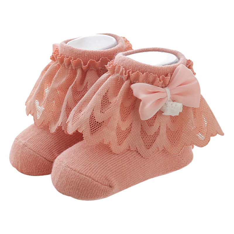 Girls' socks spring and autumn Western style Korean style children's lace socks baby Princess socks Big Red Baby Full Moon socks