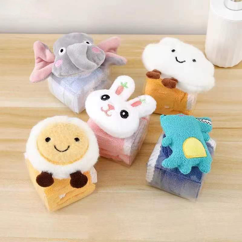 Picture of Cartoon hand towel hand gift towel hanging doll towel creative gift children's towel coral fleece towel