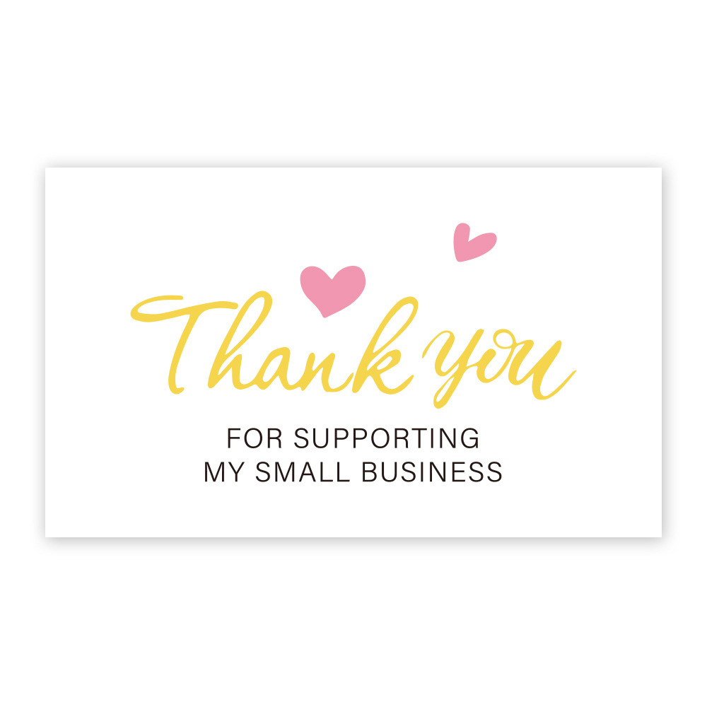 Picture of Amazon Cross-Border Wholesale Pink Thank You Card Coated Paper Card Thank You Gift Card Packaging Card