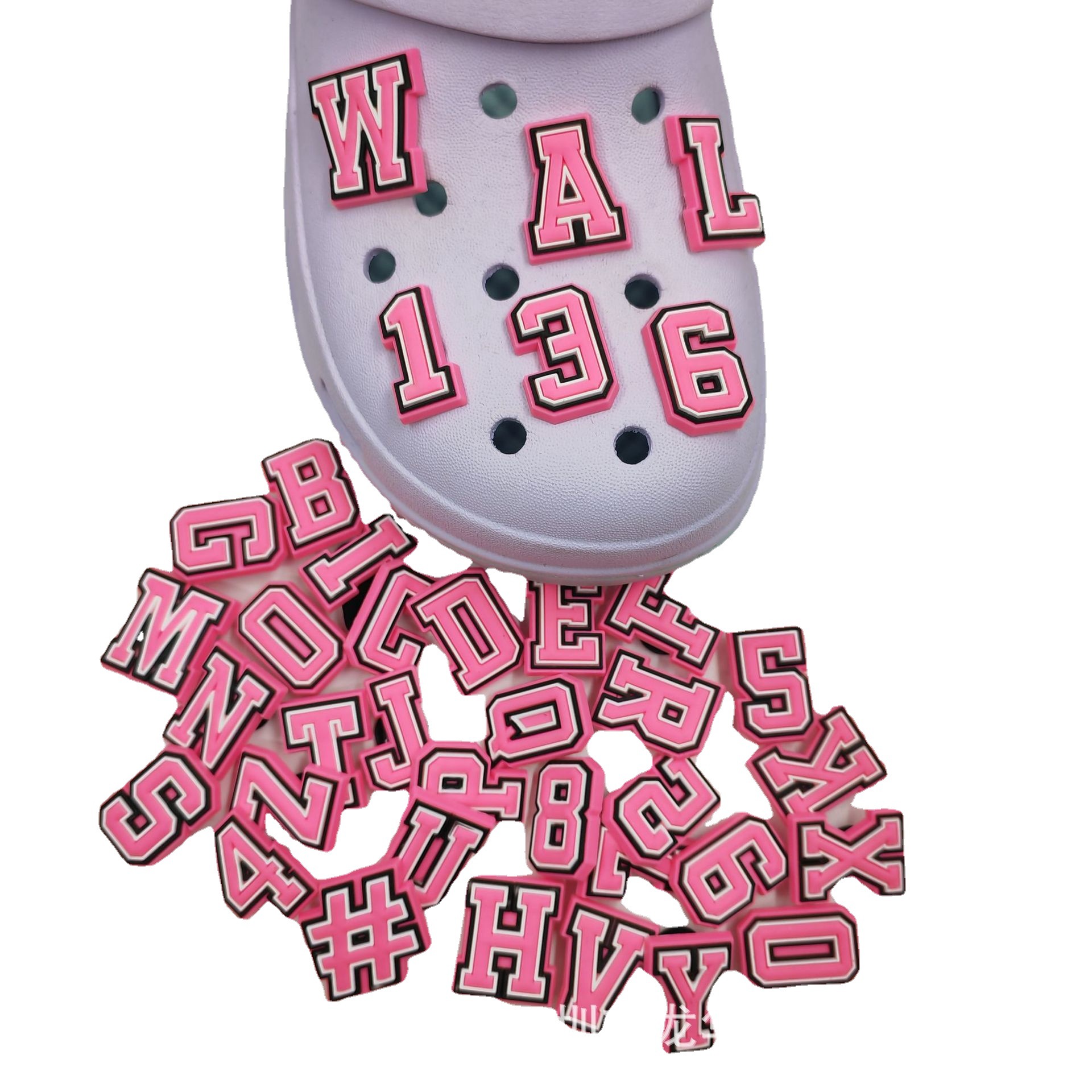 Picture of New product letter hole shoes shoes flower shoes diy accessories crcs shoes decoration PVC shoelace buckle numbers