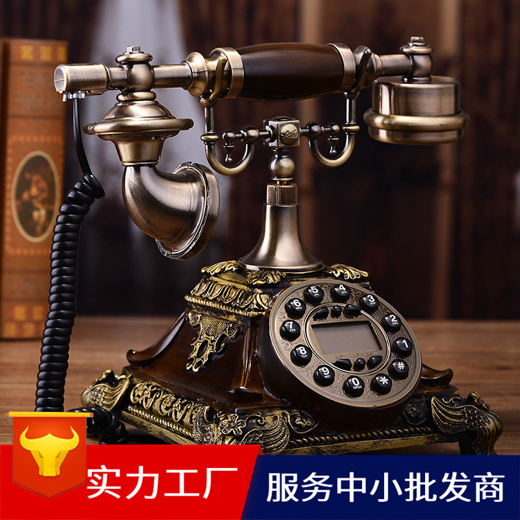 European retro telephone pastoral fashion creative home landline office cable to show antique antique telephone