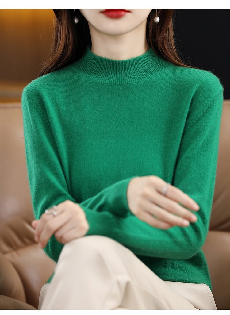 Picture of Bottoming Shirt Women's Knitted Sweater Women's Half-High Knitted Sweater Women's Cross-Border Knitwear Long-Sleeved Knitted Women's Bottoming Shirt Outer Wear