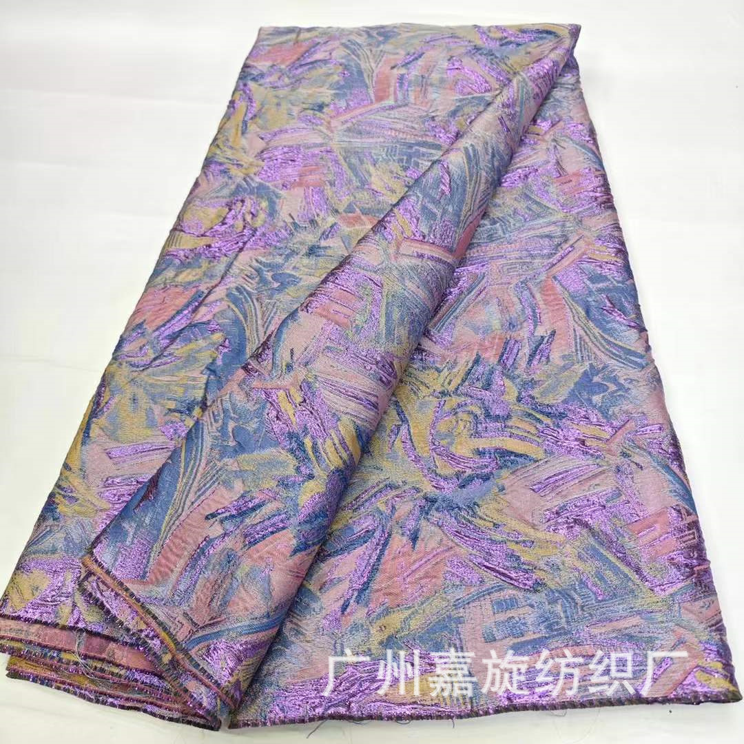 European and American style pink blue abstract yarn-dyed jacquard fabric stereo bubble dress cheongsam dress embroidered fabric JX4302
