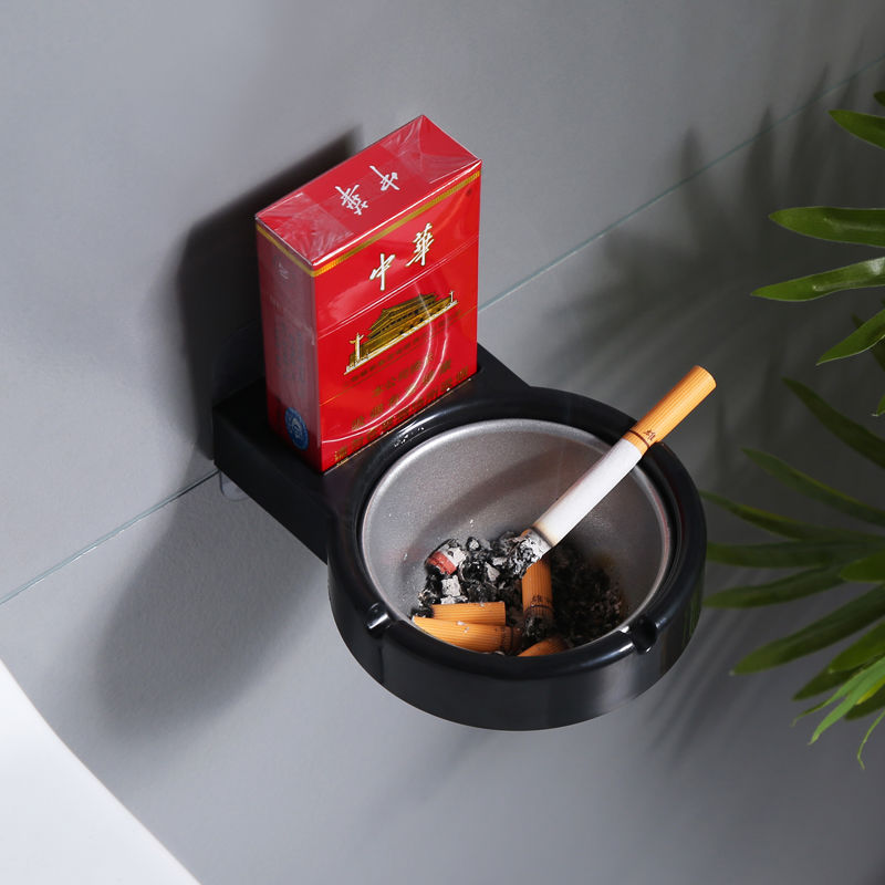 Cross-Border Hot-Selling Ashtray Wall-Mounted Toilet Special Ashtray Simple Modern Punch-Free Split Ashtray
