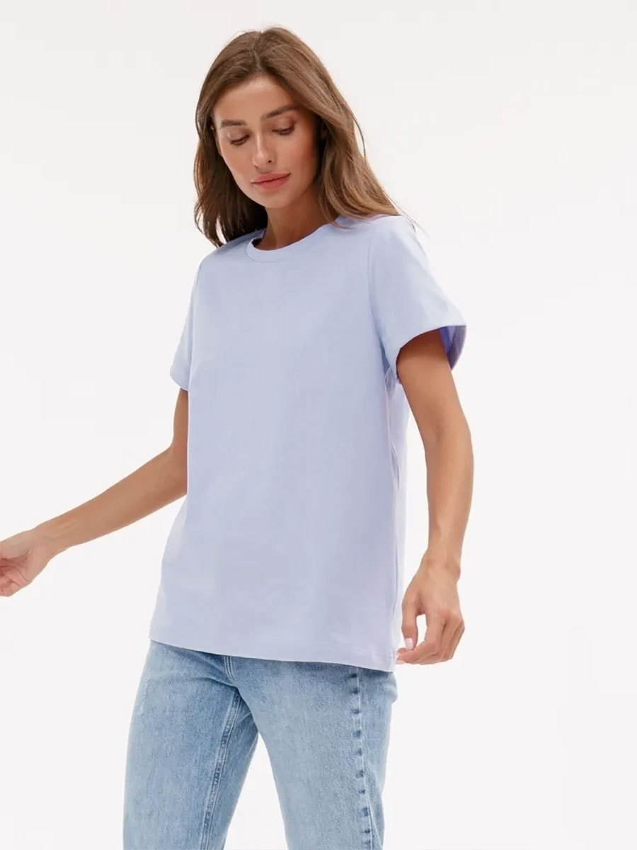 Picture of Cross-Border Short-Sleeved T-Shirt European and American 2025 Summer New Women's Fashion Casual Home Work Clothing Versatile Round Neck Short-Sleeved T-Shirt