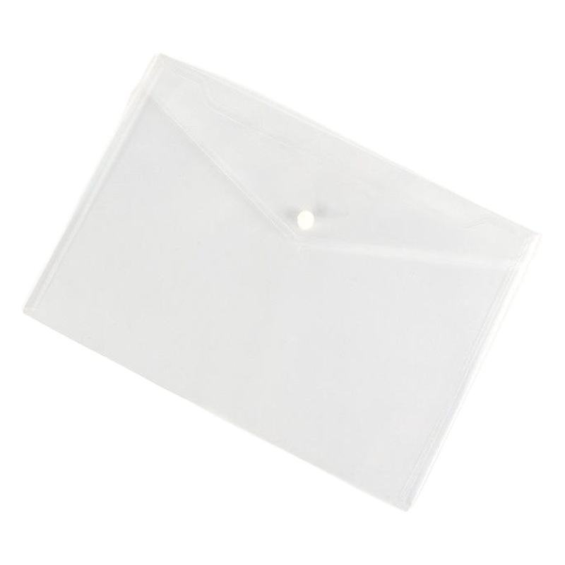 Cross-border A4/A3/FC/A5 snap-button transparent document bag logo plastic pp file Test bag color folder