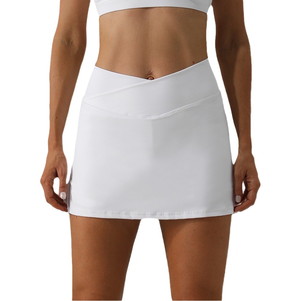 European and American spring and summer new slim yoga skirt breathable mini skirt running fitness tennis skirt exposure sports skirt
