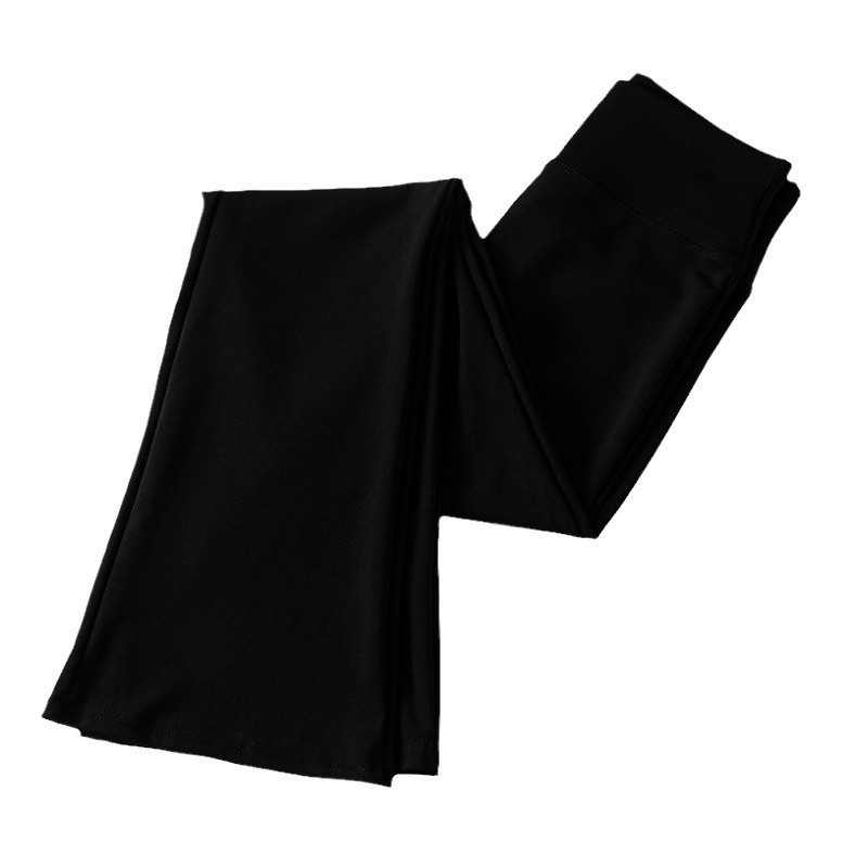 Picture of Women's Casual Leggings with Drape, Flared High-Waisted Slimming Sharkskin Black Pants for Autumn