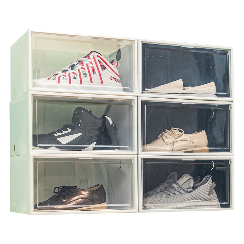 Transparent Shoe Box Storage Box Dustproof Transparent Basketball Shoe Desktop High-Top Shoe Box Wholesale Store Display Flip Shoe Cabinet