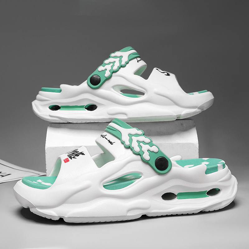 Couple's Shoes 4.0 Shoes with Dung Sense Two-color Thick-soled Height-increasing Slippers Summer Outdoor Sandals Fish-mouth Men's Shoes Chubby Slippers