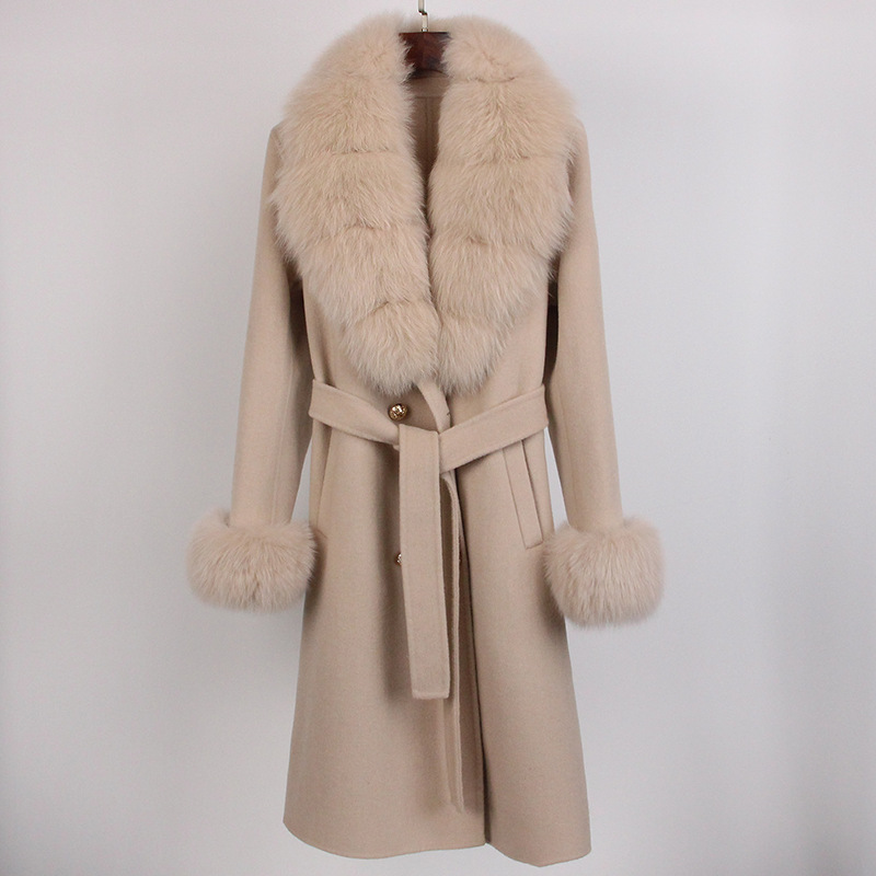 Picture of Cashmere Wool Coat Coat Autumn and Winter Coat Women's High-end Double-sided Wool Coat Women's Fox Wool Collar