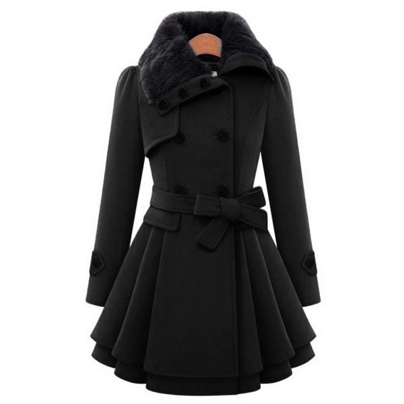 Picture of eBay2024 New European and American Women's Slim-fit Long Woolen Coat Double-breasted Woolen Coat Trenchcoat Women
